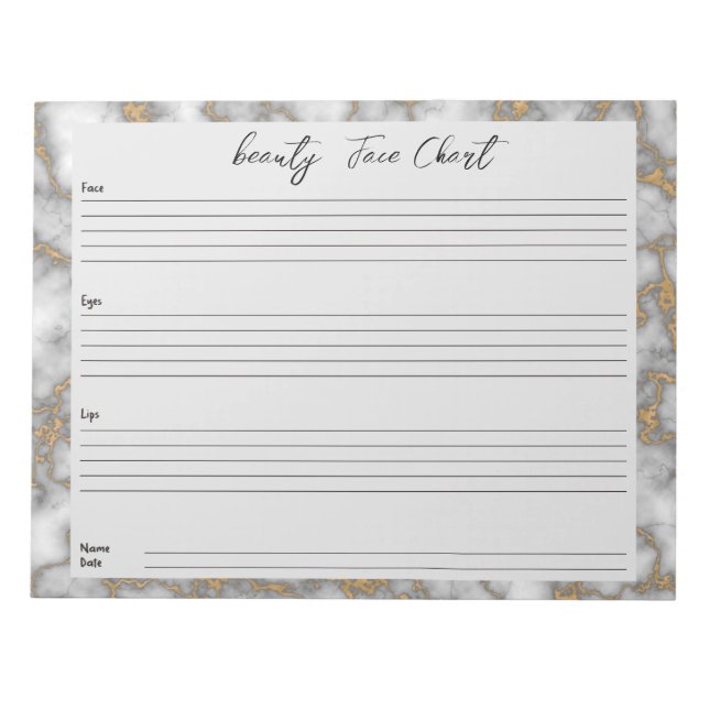 Personalisiertes berufliches Makeup-Gesichtsbild Notizblock (Vorderseite)