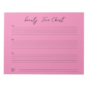 Personalisiertes berufliches Makeup-Gesichtsbild Notizblock