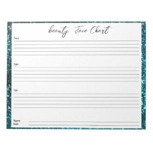 Personalisiertes berufliches Makeup-Gesichtsbild Notizblock