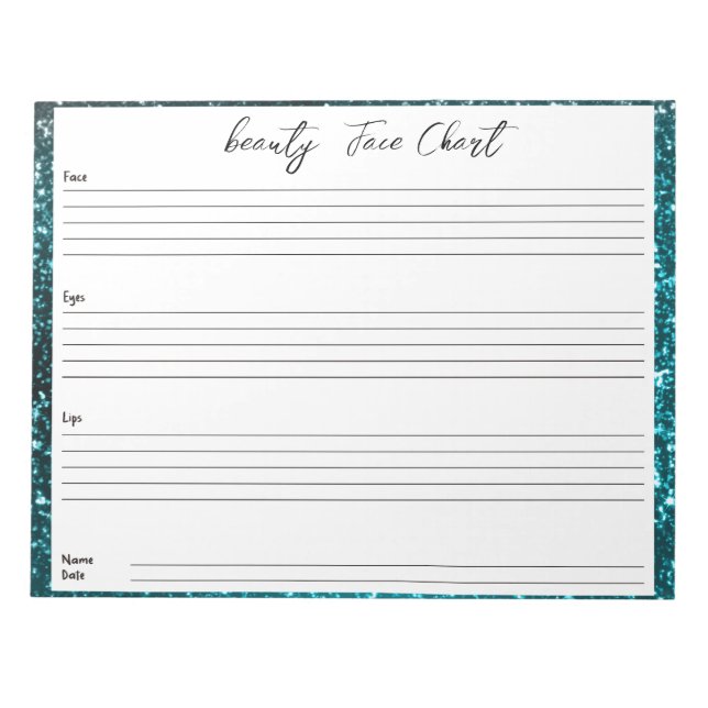 Personalisiertes berufliches Makeup-Gesichtsbild Notizblock (Vorderseite)