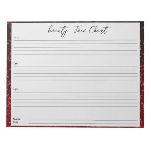 Personalisiertes berufliches Makeup-Gesichtsbild Notizblock