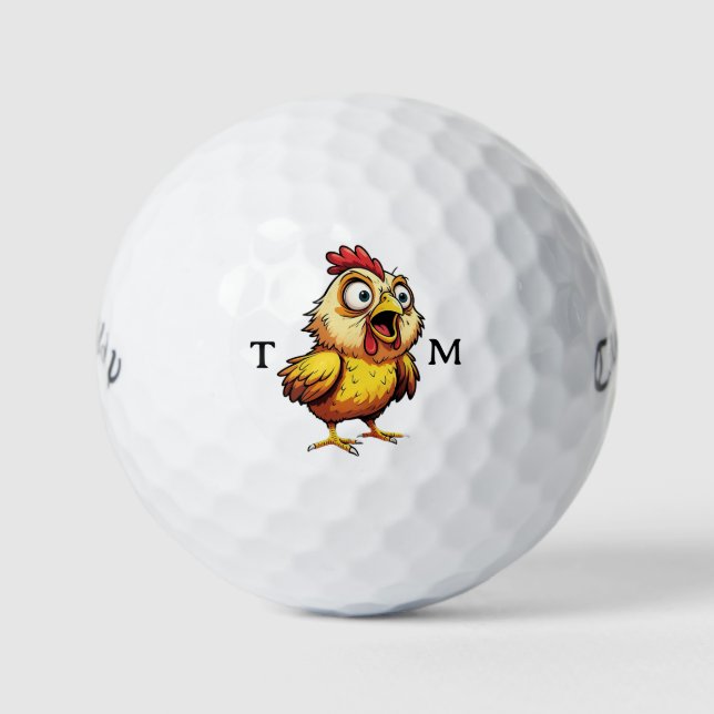 Personalisiertes, besorgtes Hühnchen Callaway Golf Golfball (Vorderseite)
