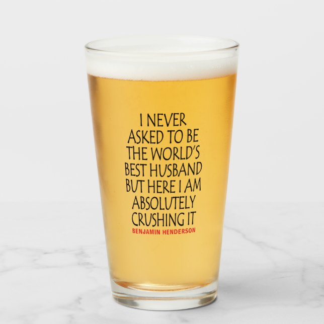 Personalisiertes Best-Husband-Angebot Glas (Vorne (Gefüllt))