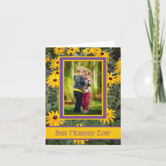 Personalisiertes Best Mommy Ever Yellow Flowers Fo Karte
