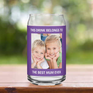 Personalisiertes Best Mum Ever Foto Lila Dosenglas