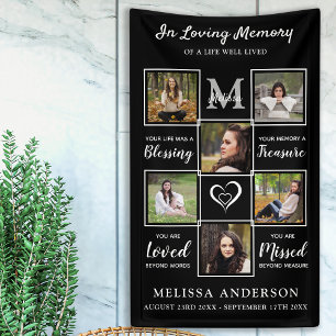 Personalisiertes Bestattungsfoto Collage Love Memo Banner