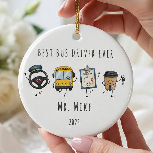 Personalisiertes Beste Busfahrer Aller Zeiten Auto Keramik Ornament