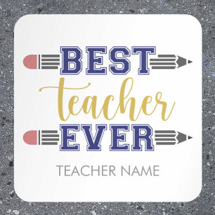 Personalisiertes Beste Lehrerin Aller Zeiten - Ind Quadratischer Aufkleber