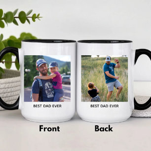 Personalisiertes Beste Papa Aller Zeiten Foto  Zweifarbige Tasse