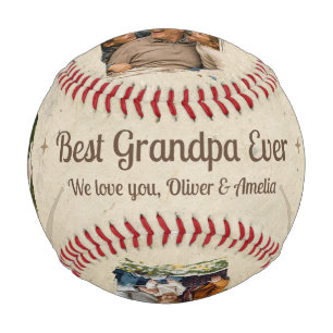 Personalisiertes Bester Opa Aller Zeiten 2 Foto-Ge Baseball