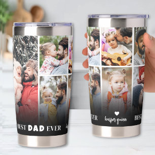 Personalisiertes Bester Vater 8 Foto-Collage Vater Thermobecher