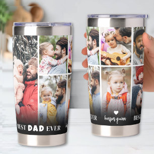 Personalisiertes Bester Vater 8 Foto-Collage Vater Thermobecher