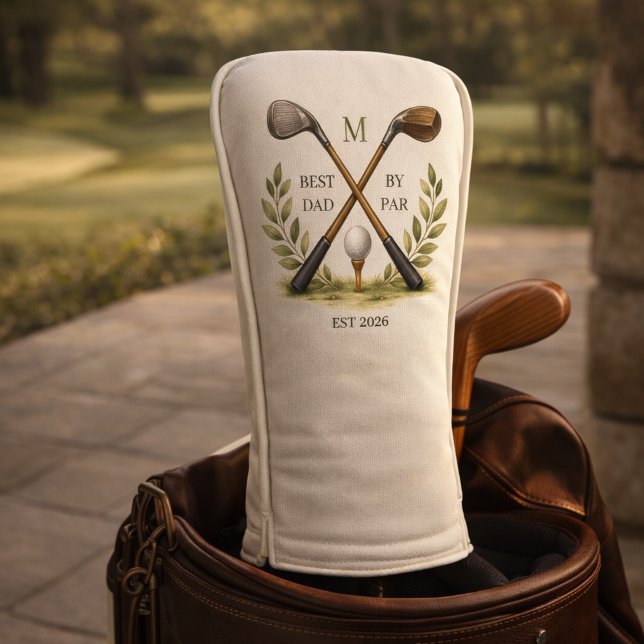 Personalisiertes Bester Vater Von Par Monogramm Golf Headcover (Von Creator hochgeladen)