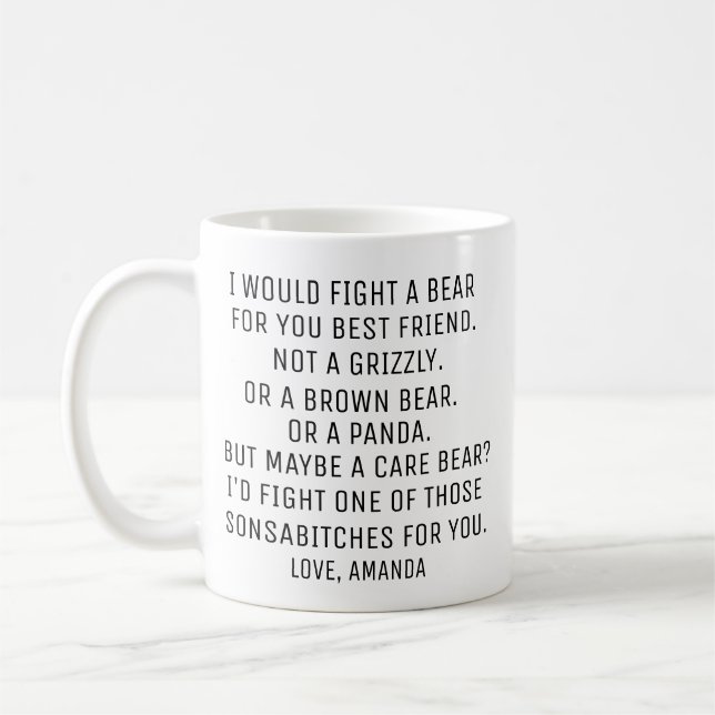 Personalisiertes Bestes Freund-Geschenk, Funny Bes Kaffeetasse (Links)