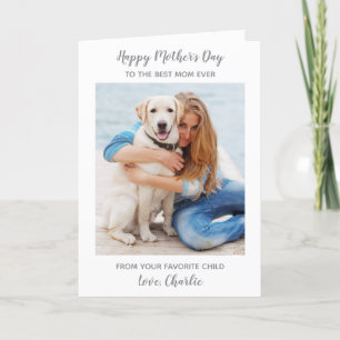 Personalisiertes Bestes Hund Mama Muttertagskind F Feiertagskarte