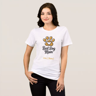 Personalisiertes Bestes-Hundemama-Pfotenabdruck-T- Tri-Blend Shirt