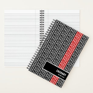 Personalisiertes bestes Leben je Schwarz-weißer Ro Notizbuch