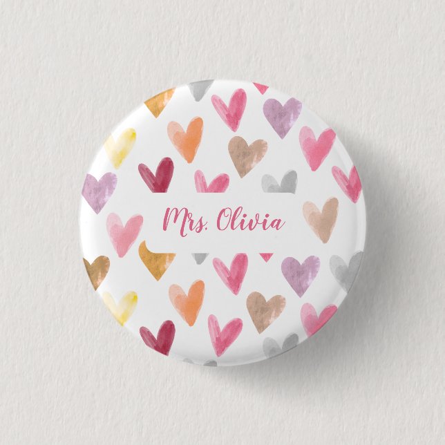 Personalisiertes Bestes-Lehrer-Geschenk Button (Vorderseite)