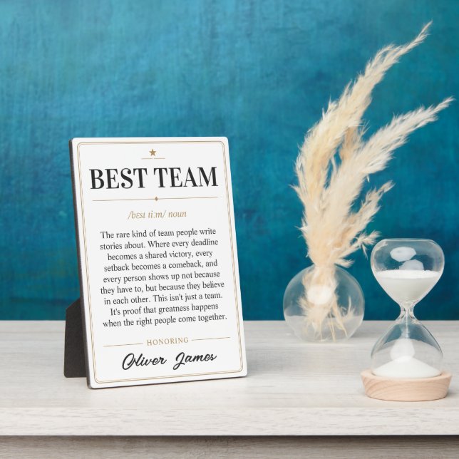 Personalisiertes Bestes Team Wörterbuch Definition Fotoplatte (Seite)