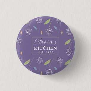 Personalisiertes, bezauberndes Blumenmuster Button