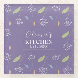 Personalisiertes, bezauberndes Blumenmuster Glasuntersetzer