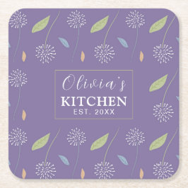 Personalisiertes, bezauberndes Blumenmuster Rechteckiger Pappuntersetzer