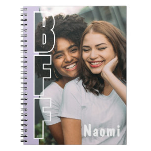Personalisiertes BFF-Foto-Illusions-Lila-Notizbuch Notizblock