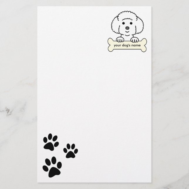 Personalisiertes Bichon Frise Briefpapier (Vorderseite)