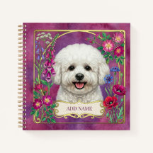 Personalisiertes Bichon Frise Rosa Notizbuch