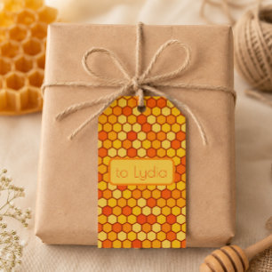Personalisiertes Bienen-Thema-Honigwaben-Geschenka Geschenkanhänger