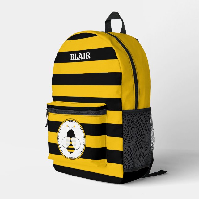 Personalisiertes Bienenmuster Druckausschnitt Ruck Bedruckter Rucksack (Rückseitige Ecke Rechts)