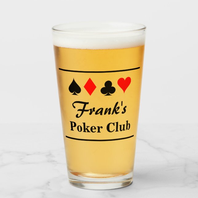 Personalisiertes Bier für Poker-Spieler Glas (Vorne (Gefüllt))