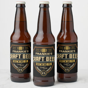 Personalisiertes Bieretikett Brauunternehmen Bar Bierflaschenetikett