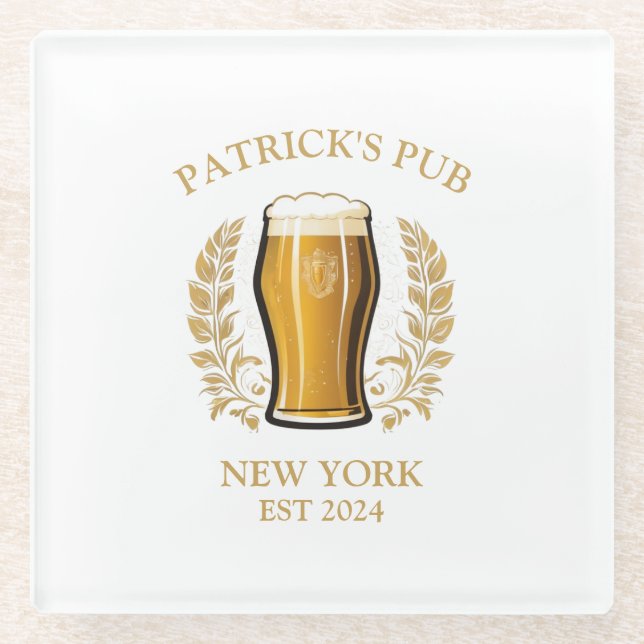Personalisiertes Bierglas mit Individuelle Name Glasuntersetzer (Vorderseite)