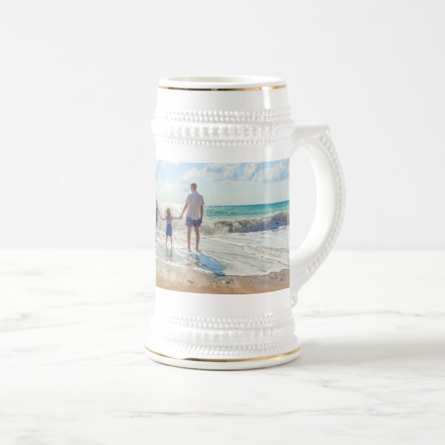 Personalisiertes Bierkrug-Geschenk mit Foto Bierglas (VorderseiteRechts)