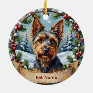 Personalisiertes Biewer Terrier Weihnachten Keramik Ornament