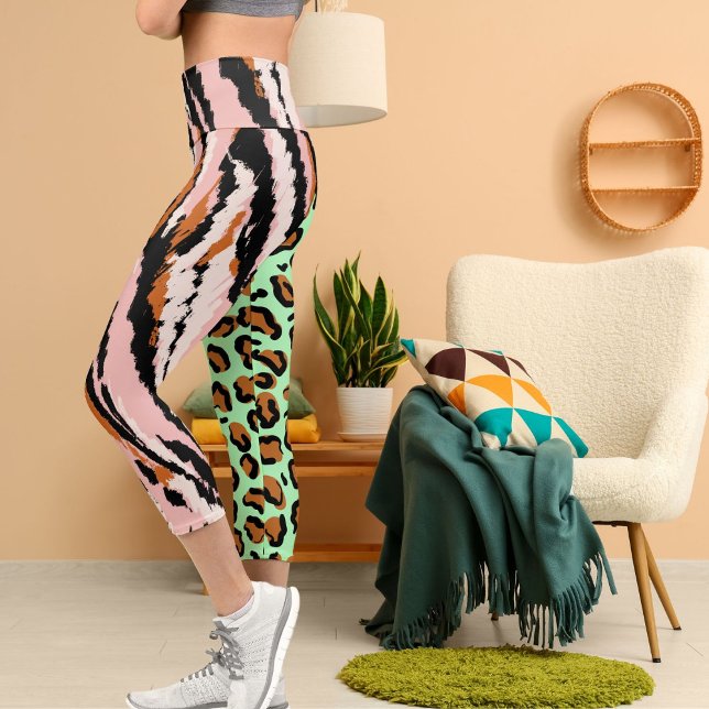 Personalisiertes Big Cat Foto Muster Wildtier Capri Leggings (Von Creator hochgeladen)