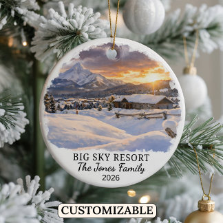 Personalisiertes Big Sky Resort, individuelles Mon Keramik Ornament