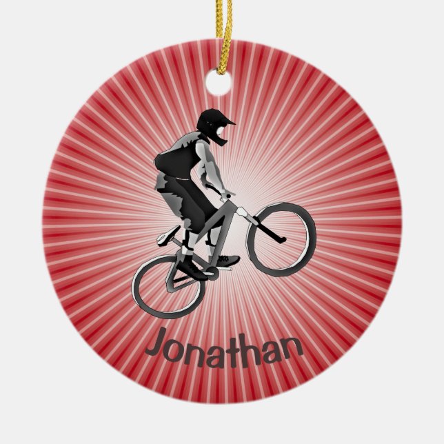 Personalisiertes Bike-Ornament Keramik Ornament (Vorne)