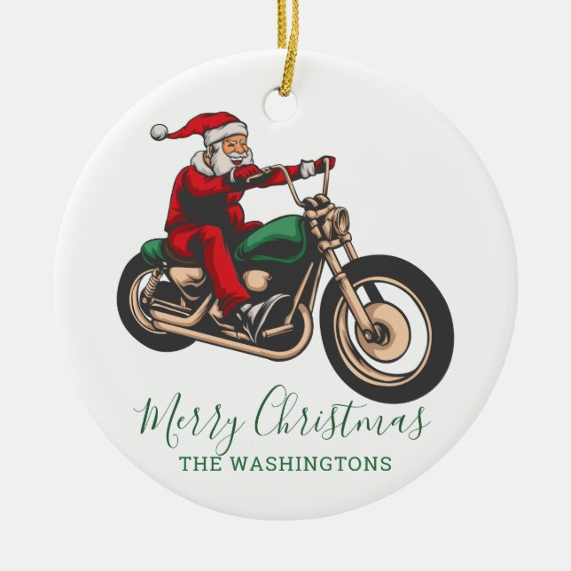 Personalisiertes Bike Weihnachten Keramik Ornament (Vorne)