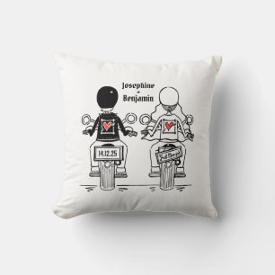 Personalisiertes Biker-Braut + Bräutigam-Hochzeits Kissen