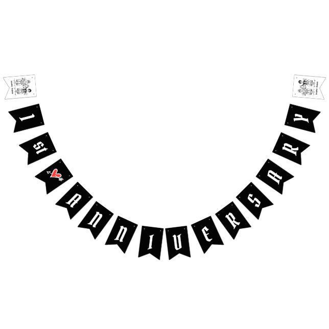 Personalisiertes Biker Couple Wedding Jubiläum Wimpelkette (Alle)