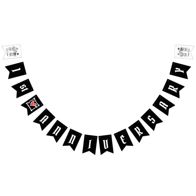 Personalisiertes Biker Couple Wedding Jubiläum Wimpelkette (Alle)