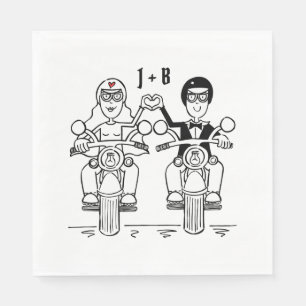 Personalisiertes Biker-Hochzeitspapier Serviette