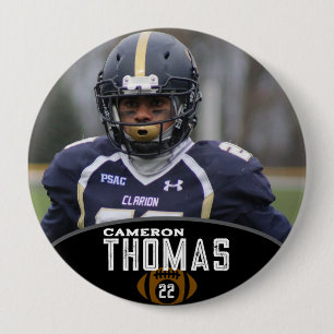 Personalisiertes Bild Fußballspieler Name Nummer Button