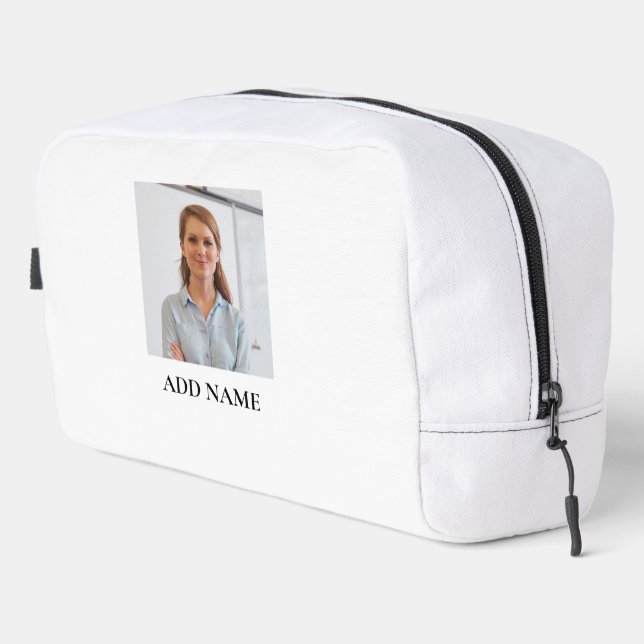 Personalisiertes Bild & Name Dopp Kit Stylisches R Waschbeutel (Rechte Ecke)
