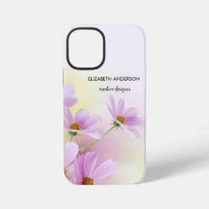 Personalisiertes Bild & rosa Wasserfarben-Blumen iPhone 12 Mini Hülle