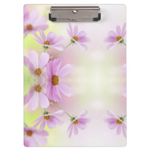 Personalisiertes Bild & rosa Wasserfarben-Blumen Klemmbrett