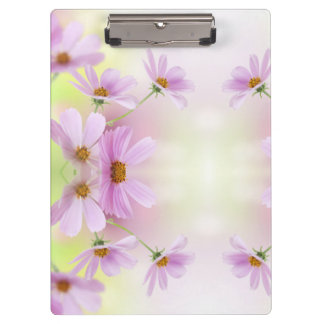 Personalisiertes Bild & rosa Wasserfarben-Blumen Klemmbrett