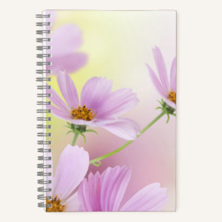 Personalisiertes Bild & rosa Wasserfarben-Blumen Notizbuch